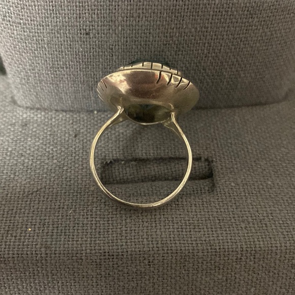 Vintage Sterling 925 silver cocktail ring with aquamarine stone. Size 8 - Picture 5 of 12
